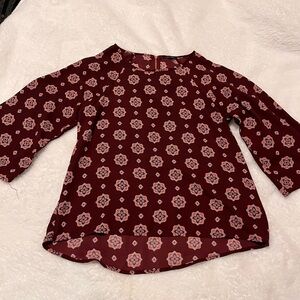 Papermoon Maroon Star Pattern Blouse